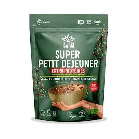 Mic dejun cu ciocolata si extra proteine, fara zahar, eco-bio, 360 g, Iswari