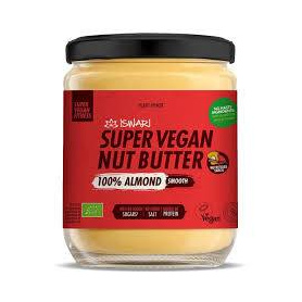 Crema fina din migdale, Super Vegan Nut Butter, fara zahar, eco-bio, 400 g, Iswari