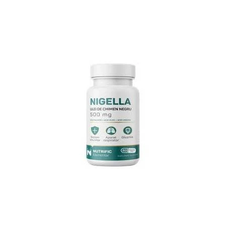 Nigella, Ulei de chimen negru, 500 mg, 60 capsule moi, Nutrific