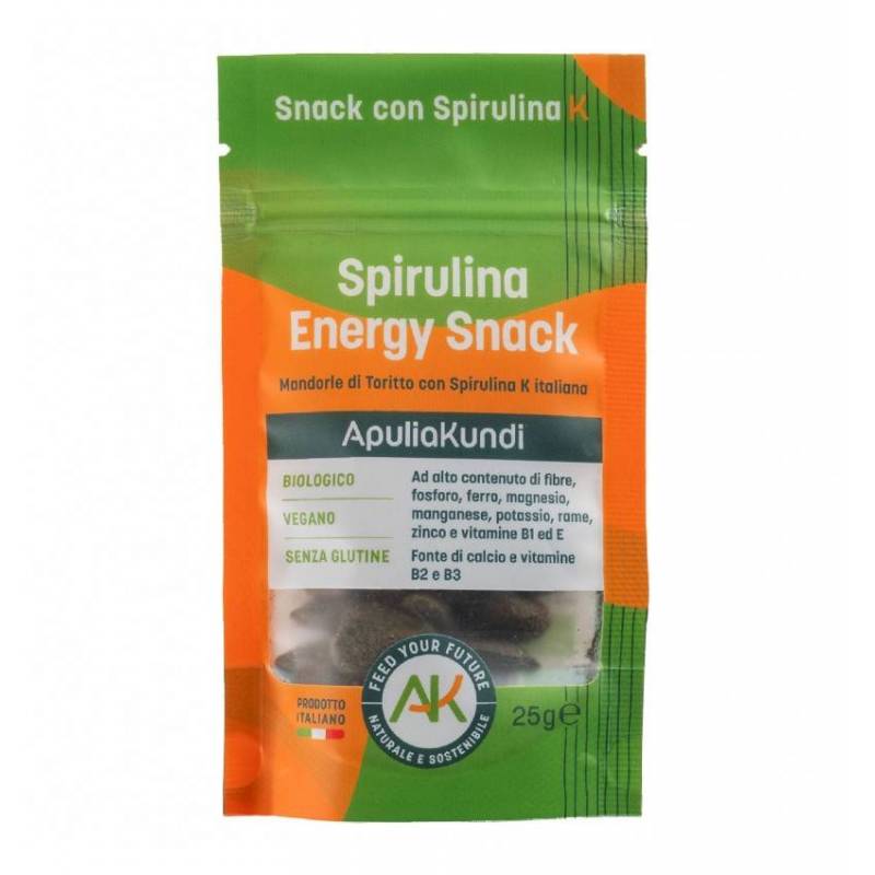 Energy Snack, migdale de Toritto cu spirulina K, 25 g, ApuliaKundi