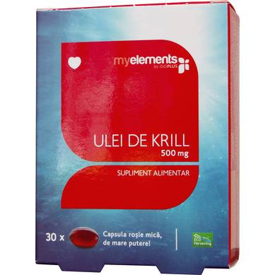 Ulei de krill - omega 3 - 500mg - my elements - isoplus