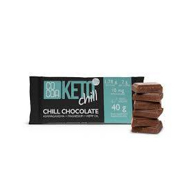 Ciocolata cu Ashwaganda, Magneziu si Ulei de Canepa Chill, Keto, eco-bio, 40 g, Cocoa