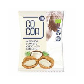 Migdale in ciocolata alba cu cocos, eco-bio, 70 g, Cocoa