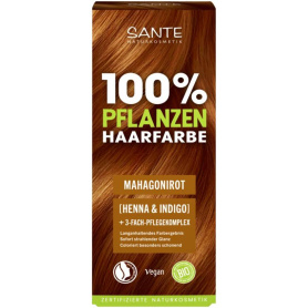 Vopsea pentru par, pe baza de plante, rosu-mahon, eco-bio, 100 g, Sante