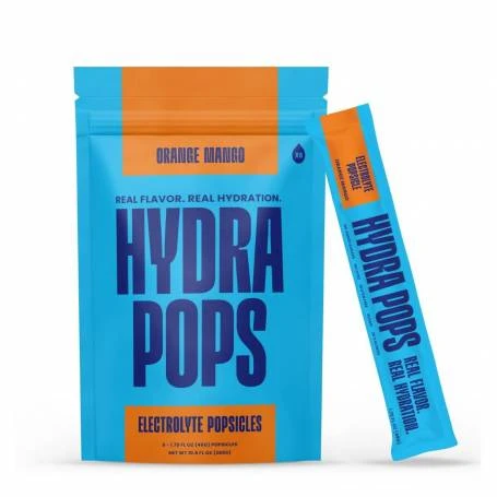 Hydra Pops Electrolyte Popsicles, Electroliti Zero Zahar - Gust de Portocale si Mango, 288 g, GNC