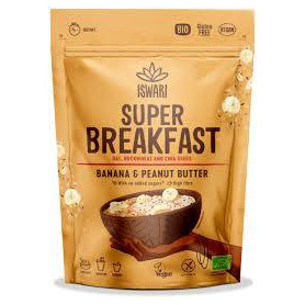 Mic dejun cu ovaz, banane si crema de arahide, fara zahar, eco-bio,  360 g, Iswari