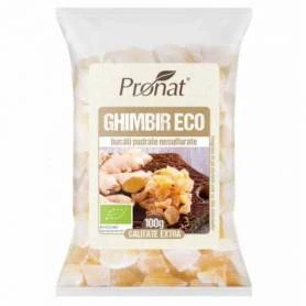 Ghimbir confiat bucati, pudrat, eco-bio, 100 g, Pronat