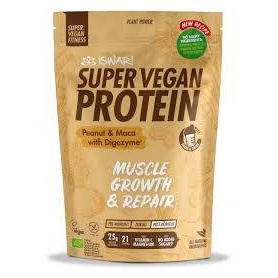 Pulbere proteica cu arahide si maca, dupa efort, Super Vegan Protein, eco-bio, 400 g, Iswari