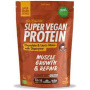 Pulbere proteica ciocolata si coama de leu cu DigeZyme, dupa efort, Super Vegan Protein, eco-bio, 400 g, Iswari