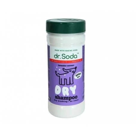 Sampon uscat pentru caini cu bicarbonat de sodiu si extract de lavanda, 350 g, Dr.Soda