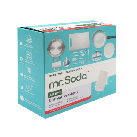 Tablete pentru masina de spalat vase cu bicarbonat de sodiu, 30 bucati x 20g, Mr.Soda