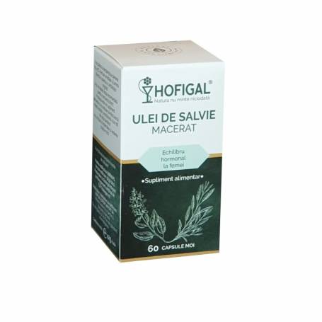ULEI de Salvie macerat  - echilibru hormonal feminin, 60 capsule moi, HOFIGAL