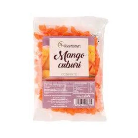 Mango confiat cuburi, 100 g, Econatur