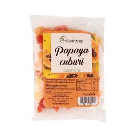 Papaya cuburi confiat, 100 g, Econatur