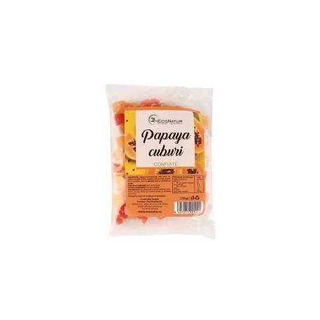 Papaya cuburi confiat, 100 g, Econatur