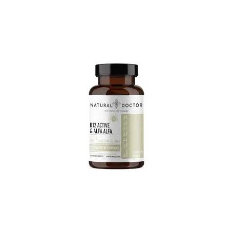 B-12 COMPLEX ACTIVE  ALFA ALFA, sustine functionarea normala a sistemului nervos, 120 capsule, Natural Doctor