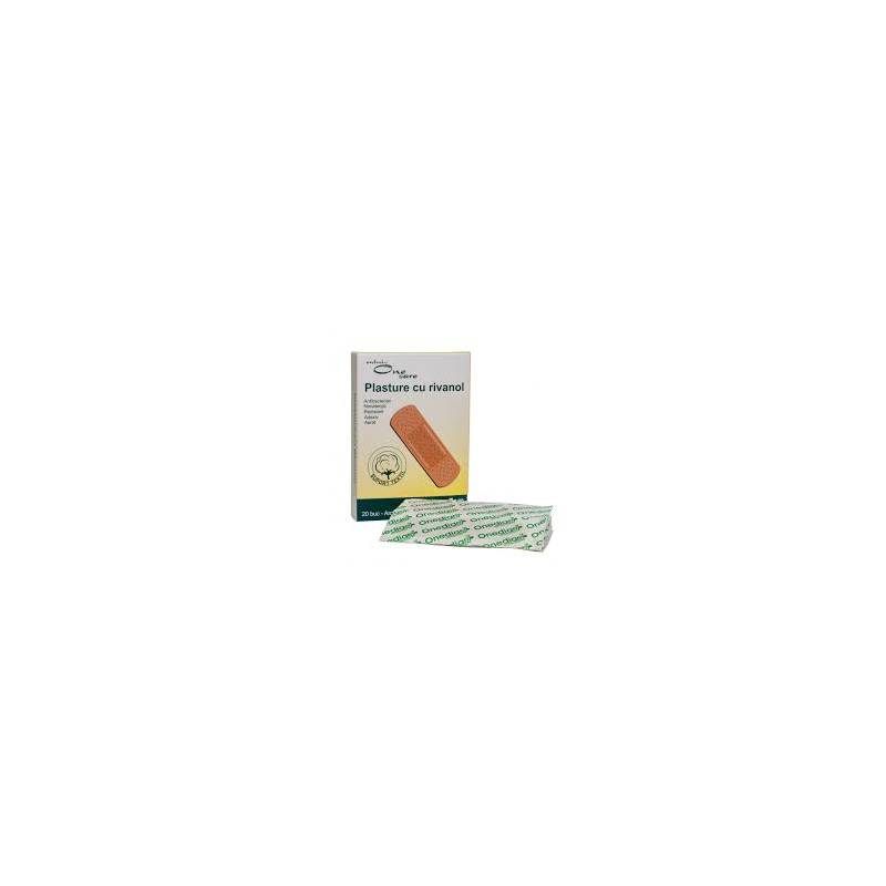 Plasture cu rivanol, 2x7 cm, 20 bucati, One Care, Onedia
