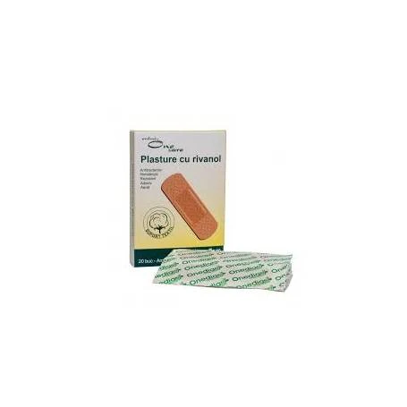 Plasture cu rivanol, 2x7 cm, 20 bucati, One Care, Onedia