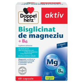 Bisglicinat de magneziu + vitamina B6  - DOPPEL ACTIV, 60 capsule, Doppelherz