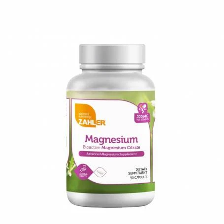 Zahler Magnesium Citrate - Citrat de Magneziu, 200 mg, 90 capsule, GNC