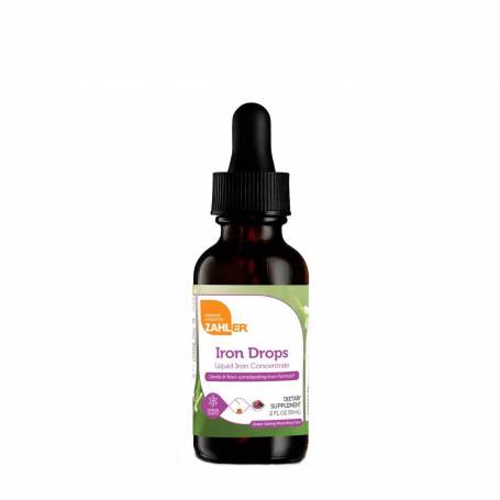 Zahler Liquid Iron Drops, Fier Lichid - Aroma Fructe de Padure, 59 ml, GNC