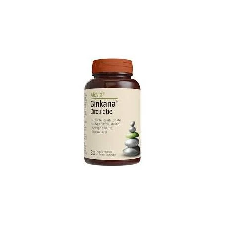 Ginkana Circulatie, contribuie la imbunatatirea circulatiei, 30 capsule vegetale, Alevia