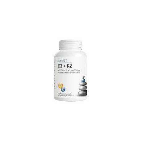 Vitamina D3 + K2, 30 capsule vegetale, Alevia