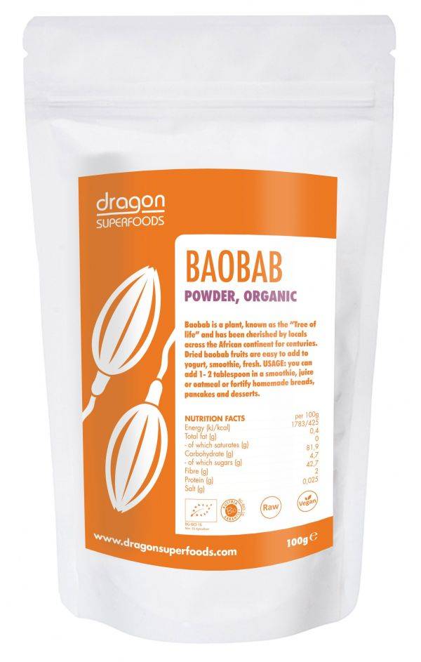 Baobab pulbere eco-bio 100g dragon superfoods