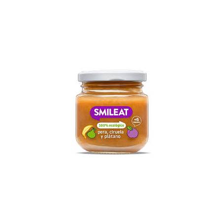 Piure din pere, prune si banane, + 6 luni, eco-bio, 130 g, Smileat