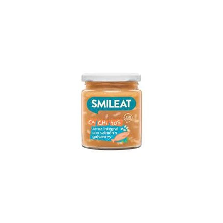 Mancare din somon, mazare si orez integral, + 10 luni, eco-bio, 230 g, Smileat