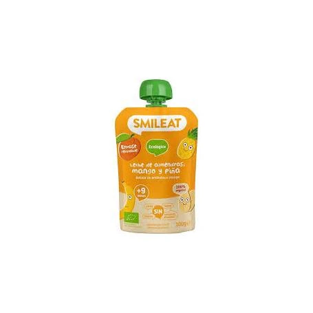 Piure din lapte de migdale, mango si ananas, + 9 luni, 100 g, Smileat