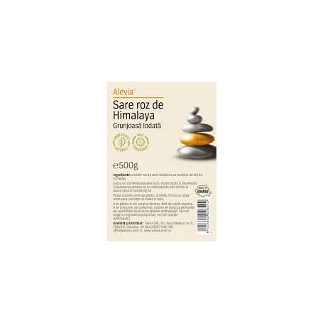 Sare de Himalaya Roz grunjoasa, 500 g, Alevia