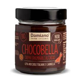 Crema de ciocolata neagra cu scortisoara si 45% alune padure, eco-bio, 200 g, Damiano