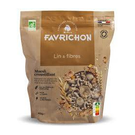 Mix de cereale cu fibre din in si scortisoara, eco-bio, 400 g, Favrichon