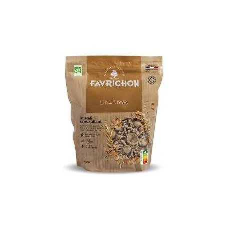 Mix de cereale cu fibre din in si scortisoara, eco-bio, 400 g, Favrichon