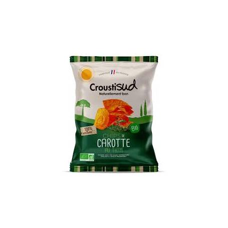 Chipsuri din morcovi cu cimbru, fara sare, eco-bio, 70 g, Croustisud