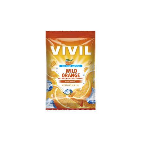 Bomboane cu aroma de portocala amara, fara zahar, 60 g, Vivil