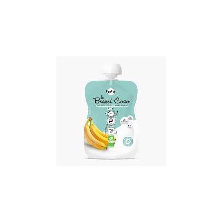 Piure cu 54 % lapte de cocos si banane, + 6 luni, eco-bio, 100 g, Popote