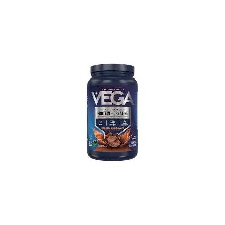 Vega Protein + Creatine Chocolate Flavor, Proteina Vegetala + Creatina Cu Aroma De Ciocolata, 1002 g, Gnc