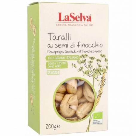 Taralli cu seminte de fenicul, eco-bio,  200 g, LaSelva
