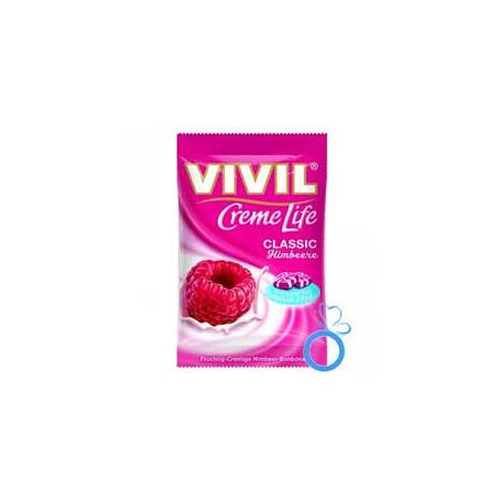 Bomboane Creme Life Classic cu Zmeura, fara zahar, 90 g, Vivil