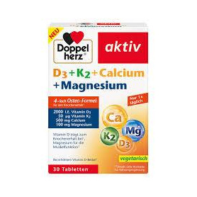 D3 + K2 + Calciu + Magneziu Aktiv, 30 comprimate, Doppelherz