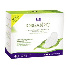 Absorbante intime din bumbac organic, pentru noapte, 40 bucati, Oganyc