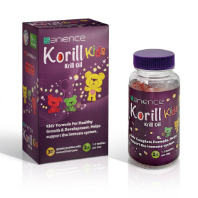 KORILL KIDS, ulei de krill omega 3 pentru copii, 30 ursuleti gumati, Sanience