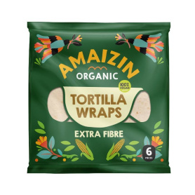 Tortilla din faina de grau integral, eco-bio, 6 bucati, 240 g, Amaizin