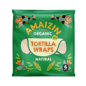 Tortilla din faina de grau, eco-bio, 6 bucati, 240 g, Amaizin