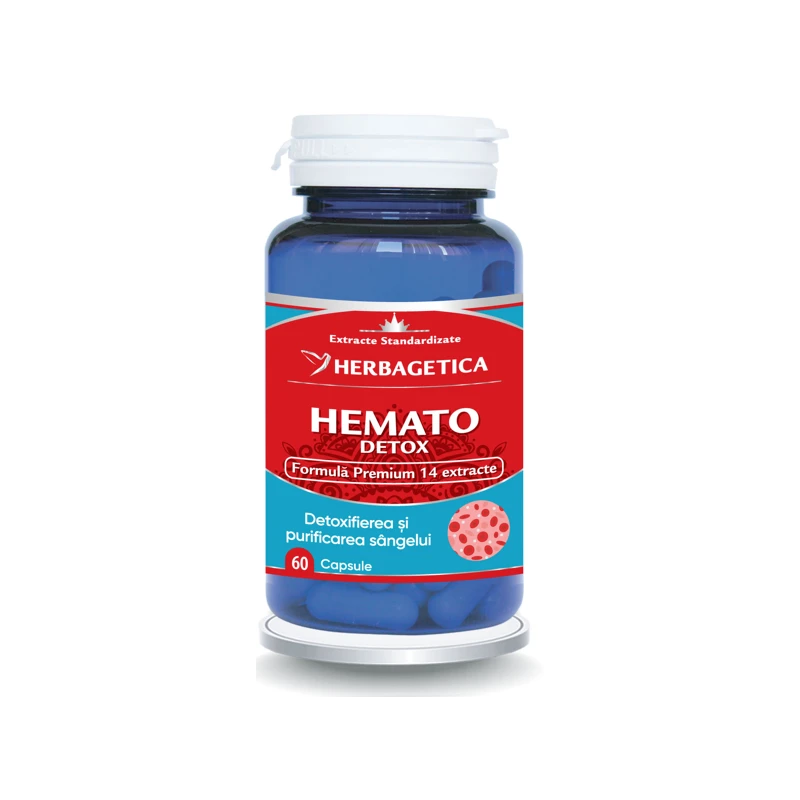 Herbagetica HEMATODETOX detoxifierea sangelui, 60 capsule