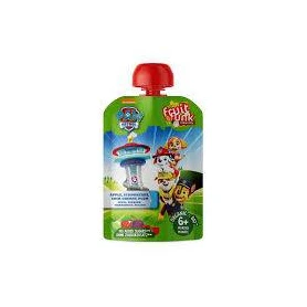 Piure din fructe cu mar, capsuni, visine, prune, 6 luni+, Paw Patrol, eco-bio, 90 g, Fruitfunk
