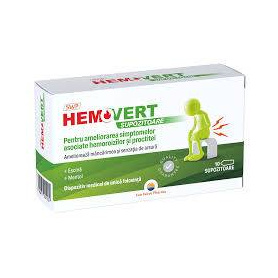 Hemovert Supozitoare, 10 bucati, Sun Wave Pharma
