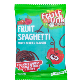 Mini spaghete din fructe cu mix de fructe de padure, 20 g, Fruitfunk